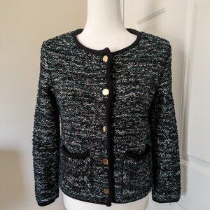 Ann Taylor Women’s Black & Green Tweed Blazer Size S